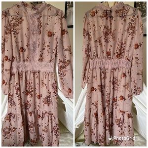 xhilaration | Pink | Floral | Lacey XL Dress